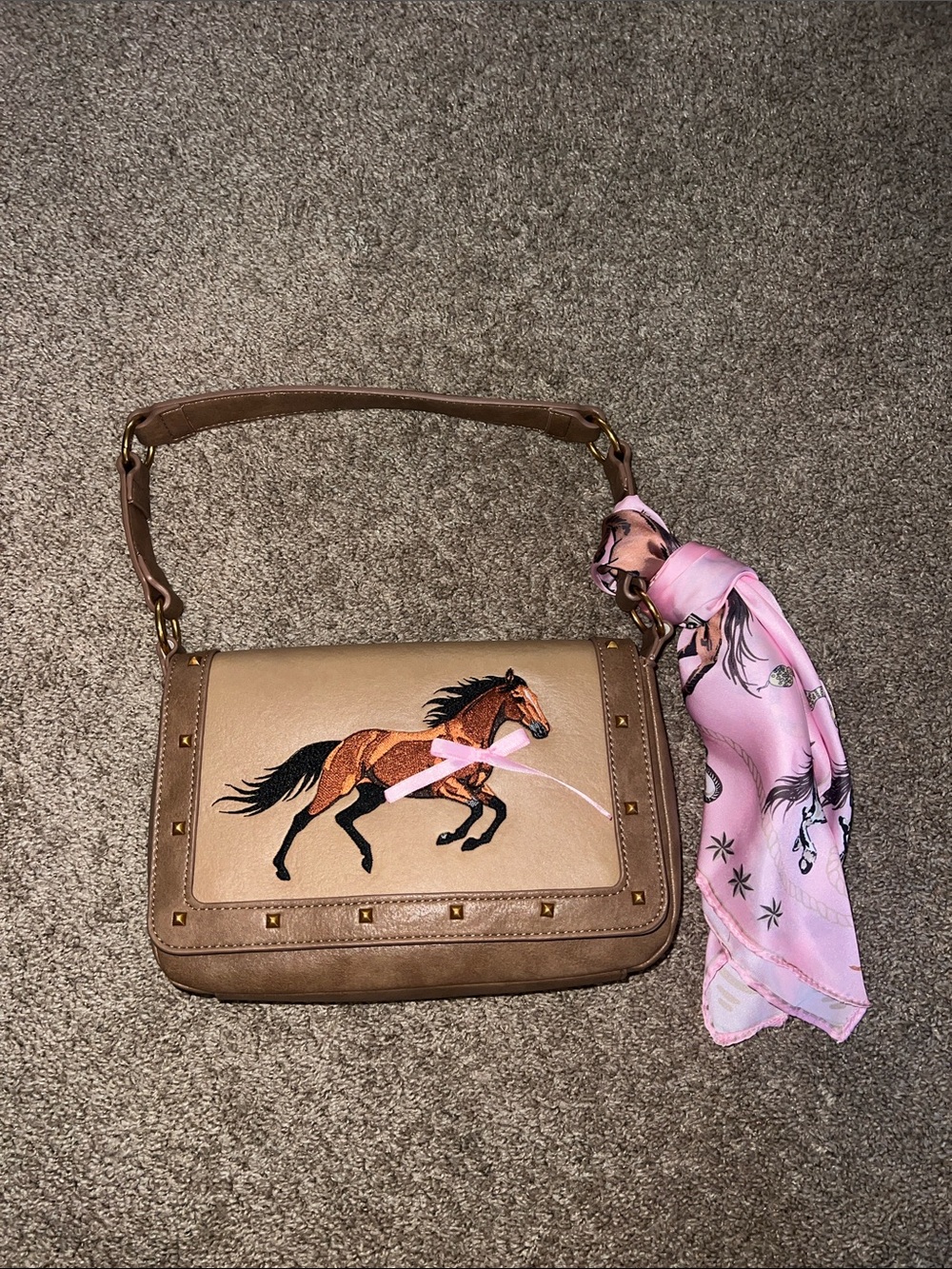 Betsey Johnson The Mane Event Horse Embroidered Shoulder Bag